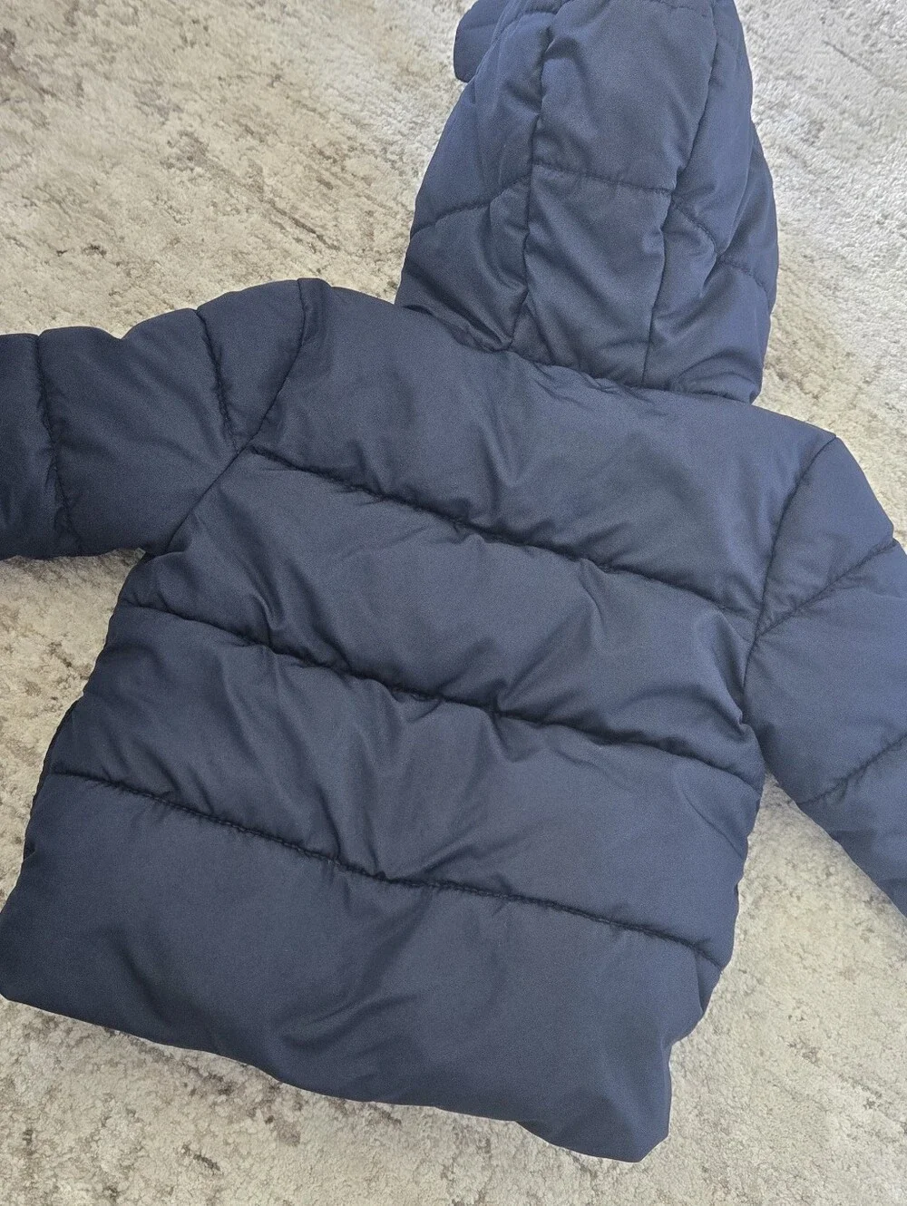 Navy Blue Toddler Puffer Jacket with Hood